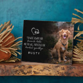 お気に入りのペットとのお別れの記念に最適なモダンなメモリアル フォトプラーク (側面)