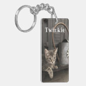 お気に入りのペットの写真 - 2枚の写真 キーホルダー (正面左)