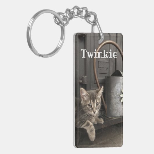 お気に入りのペットの写真 - 2枚の写真 キーホルダー (正面左)