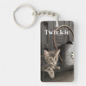 お気に入りのペットの写真 - 2枚の写真 キーホルダー (正面)