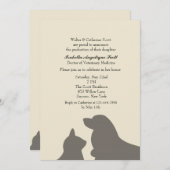 お気に入りのペット 獣医学校卒業 招待状 (正面/裏面)