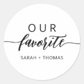 お気に入りのモダンなカリグラフィーのギフト ラウンドシール (正面)