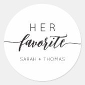 お気に入りのモダンなカリグラフィーのギフト ラウンドシール (正面)