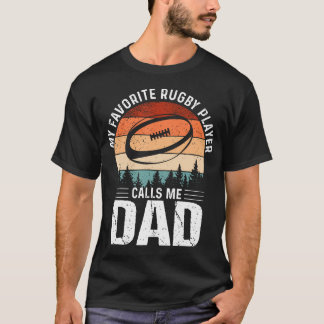 お気に入りのラグビー選手がパパと呼んでくれる ラグビー好きパパ Tシャツ