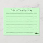お気に入りのレシピを共有するポストカードデザインのレシピカード ポストカード (裏面)