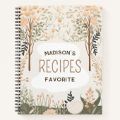 お気に入りのレシピ書パーソナライズされた ノートブック (正面)