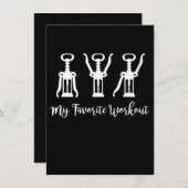 お気に入りのワークアウト ワイン好き ギフト アイデア ジム 招待状 (正面/裏面)