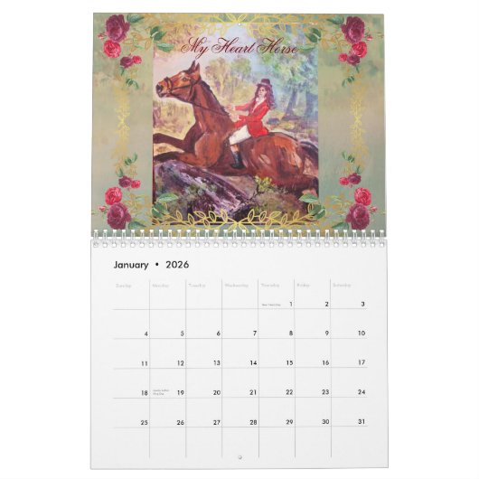 お気に入りの予定表 カレンダー (1月 2026)