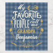 お気に入りの人々は私をジイジーブルーギンガムと呼ぶ ワインラベル (シングルラベル)