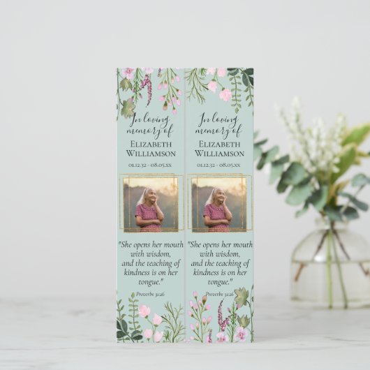 お気に入りの人の生命を称える花の写真引用ブックマーク カード (スタンド正面)