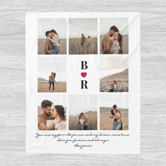 お気に入りの人へのスクリプト バレンタインデー 8枚の写真 フリースブランケット