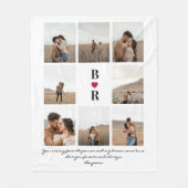 お気に入りの人へのスクリプト バレンタインデー 8枚の写真 フリースブランケット (正面)