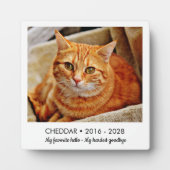 お気に入りの再会  最も辛い別離 ペットメモリアル写真 フォトプラーク (正面)