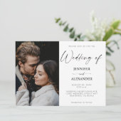 お気に入りの写真とカリグラフィーが織りなすシンプルなウェディングカード 招待状 (スタンド正面)