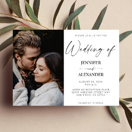 お気に入りの写真とカリグラフィーが織りなすシンプルなウェディングカード 招待状