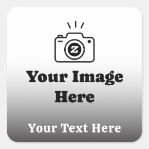 お気に入りの写真とテキストをアップロード スクエアシール