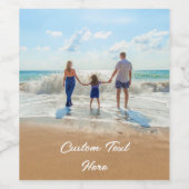 お気に入りの写真とテキストをカスタマイズしたワインボトルラベル ワインラベル (シングルラベル)