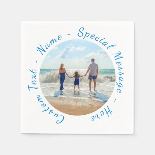 お気に入りの写真のナプキンにカスタムテキストを入れて スタンダードカクテルナプキン (正面)