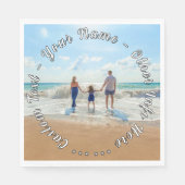 お気に入りの写真を使ったオリジナルナプキンにカスタムテキスト名 スタンダードランチョンナプキン (正面)