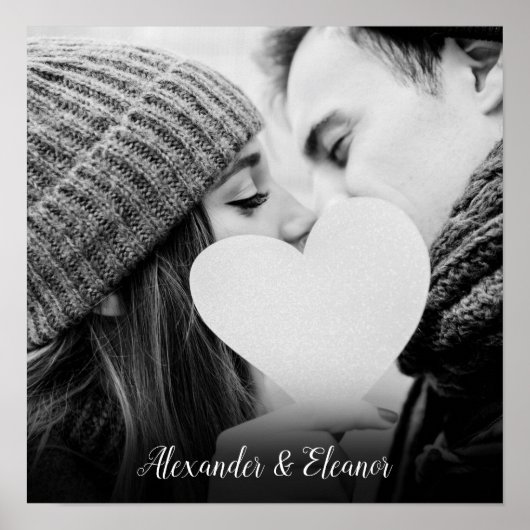 お気に入りの写真を使ったスクリプトネーム ポスター (正面)