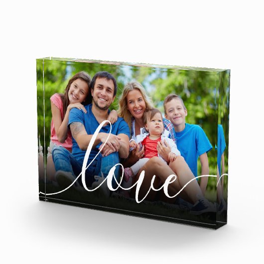 お気に入りの写真 現代的な美しい筆記体 ラブ フォトブロック (右)