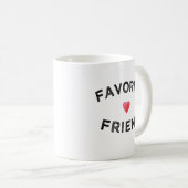 お気に入りの友達 赤いハート 誕生日 記念日 BFF コーヒーマグカップ (正面右)