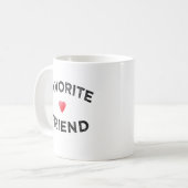 お気に入りの友達 赤いハート 誕生日 記念日 BFF コーヒーマグカップ (正面左)