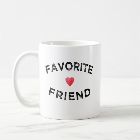 お気に入りの友達 赤いハート 誕生日 記念日 BFF コーヒーマグカップ (左)