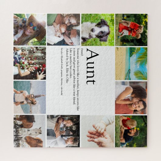 お気に入りの叔母/おばさんへ、特別な贈り物!12枚の写真を組み合わせたパズルで、世界に一つだけのプレ ジグソーパズル (横)