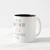 お気に入りの姪 – カスタムおばパーソナライズされたさん ツートーンマグカップ (正面右)