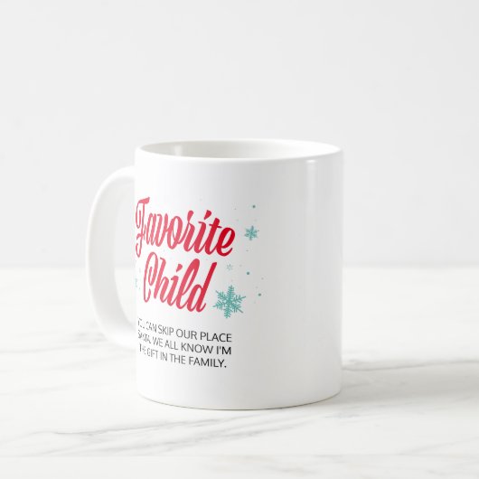 お気に入りの子どもが贈り物の家族おもしろいのクリスマス コーヒーマグカップ (正面左)