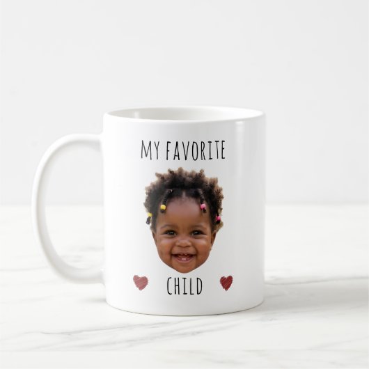 お気に入りの子供の顔のカスタム写真 コーヒーマグカップ (左)