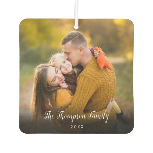 お気に入りの家族の写真 カーエアーフレッシュナー (正面)