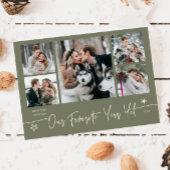 お気に入りの年のホリデー新婚写真セージグリーン シーズンカード