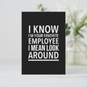 お気に入りの従業おもしろい員の仕事と引用文白 サンキューカード (スタンド正面)