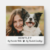お気に入りの愛犬との別れに最適なペットメモリアルプレート フォトプラーク (正面)