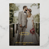 お気に入りの新人夫妻の結婚写真を実在望む 箔シーズンカード (正面)