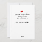 お気に入りの最高の友バレンタイン シーズンカード (裏面)