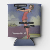 お気に入りの湖おもしろいパーソナライズされたピンアップ女子 缶クーラー (正面)