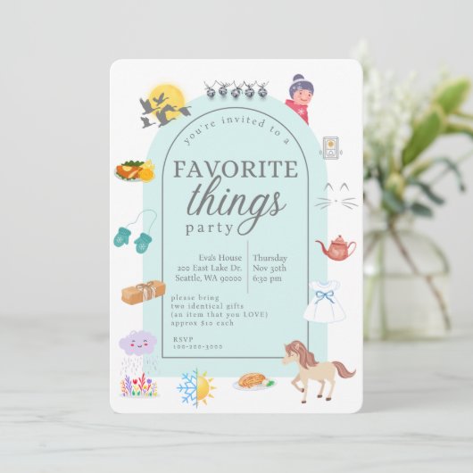 お気に入りの物パーティの招待状 招待状 (スタンド正面)