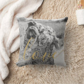 お気に入りの白黒写真 ゴールドスクリプト クッション (ブランケット)