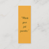 お気に入りの秋をマークする – ブックマークカード スキニー名刺 (裏面)