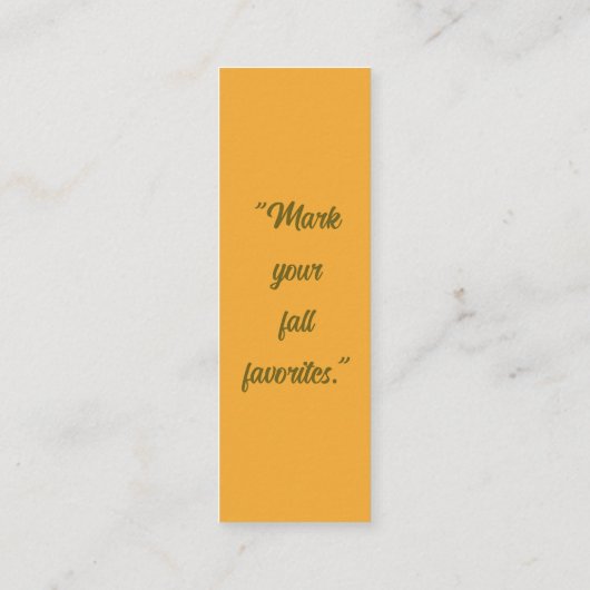 お気に入りの秋をマークする – ブックマークカード スキニー名刺 (裏面)
