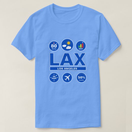 お気に入りの空港コードの天気Tシャツ Tシャツ (デザイン正面)