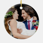 お気に入りの結婚式の写真 セラミックオーナメント (裏面)