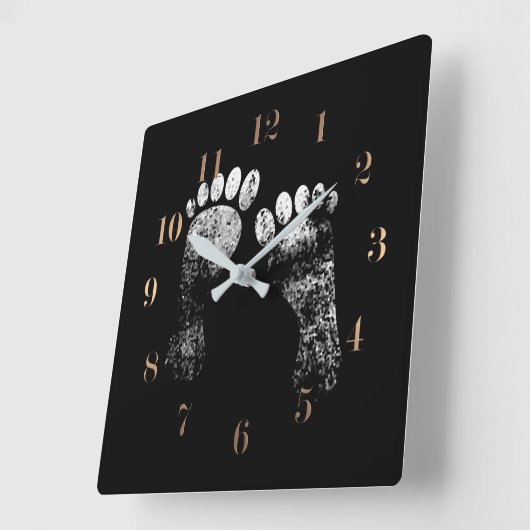 お気に入りの脚 スクエア壁時計 (傾斜)