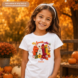 お気に入りの色は秋の女の子用カスタムTシャツ Tシャツ