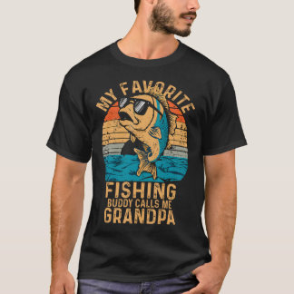 お気に入りの釣り仲間がおじいちゃんと呼ぶ面白いフィッシング Tシャツ