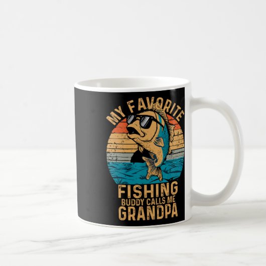 お気に入りの釣り仲間がお爺ちゃんと呼ぶ面白いフィッシングF コーヒーマグカップ (右)