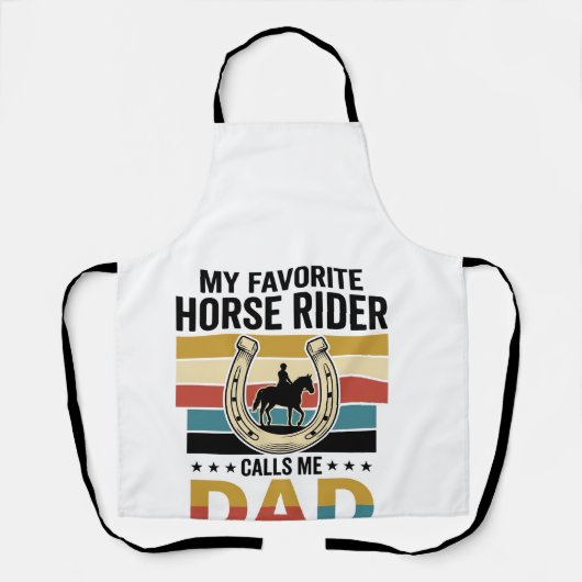 お気に入りの馬の騎手がパパと呼ぶTシャツデザイン エプロン (正面)